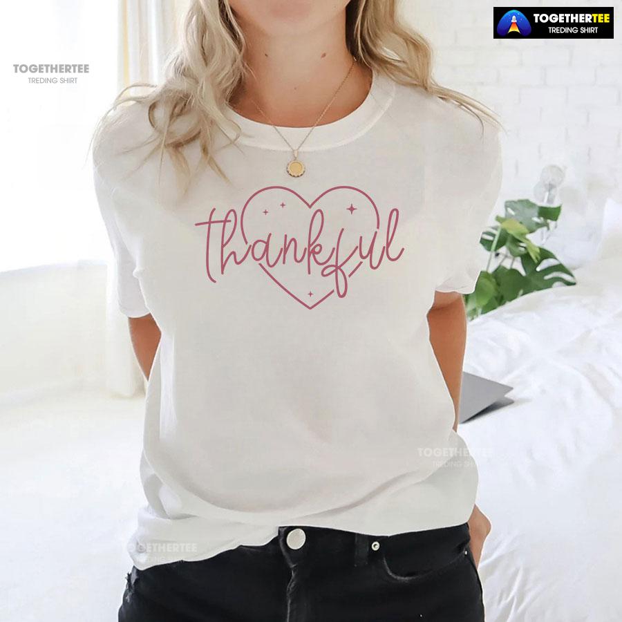 Thankful Heart Happy Thanksgiving T-Shirt - Image 3