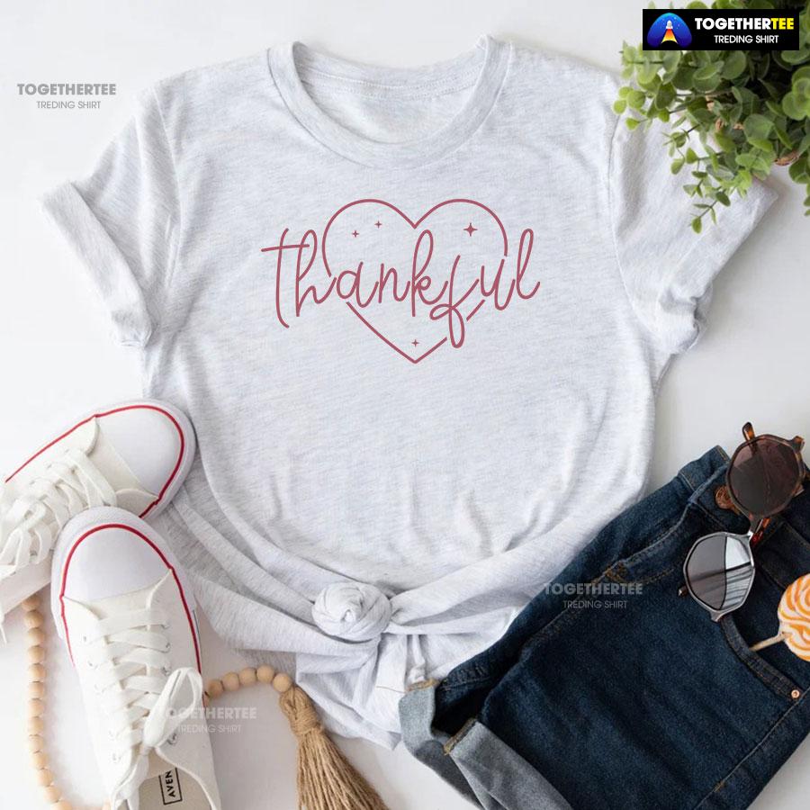 Thankful Heart Happy Thanksgiving T-Shirt - Image 5