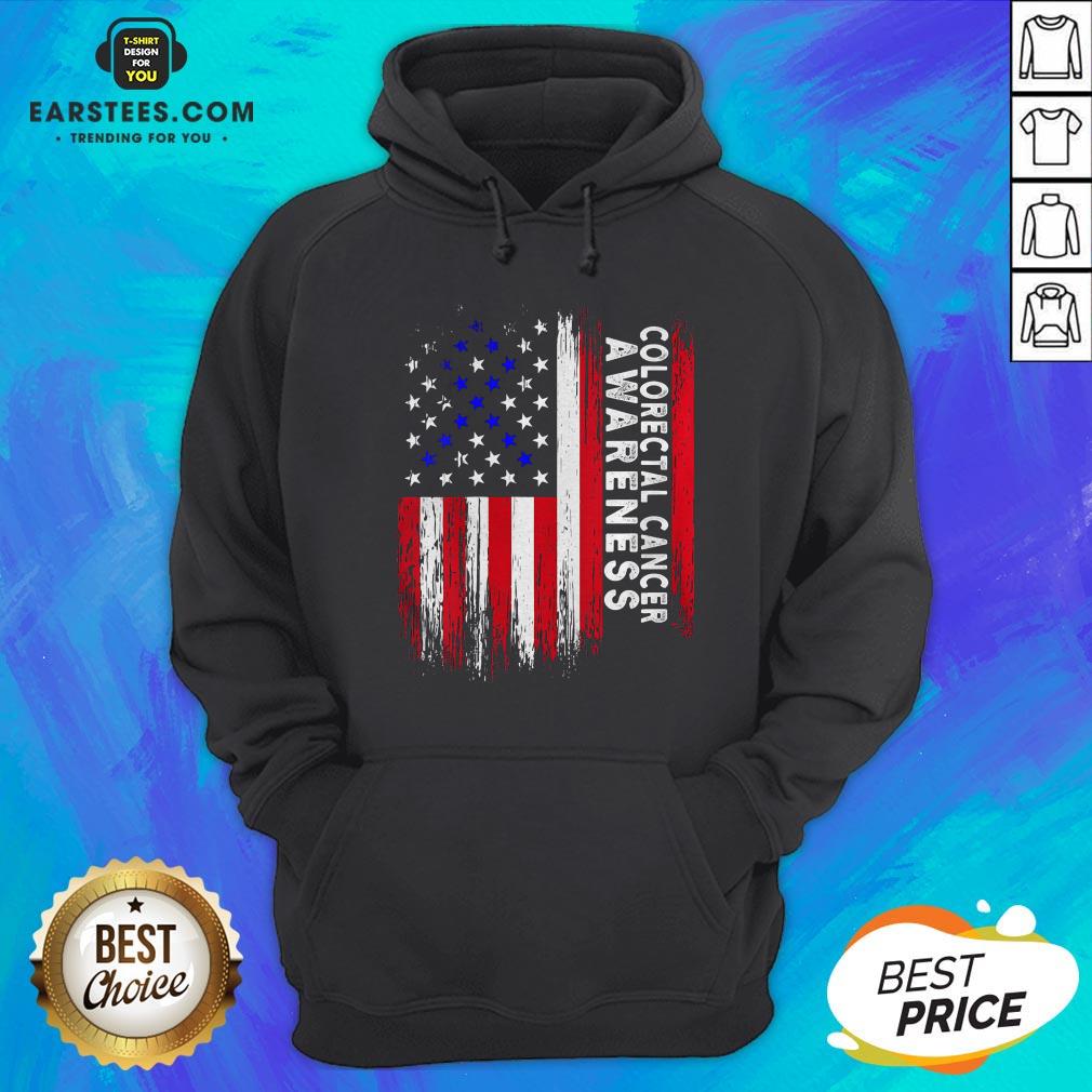 Funny Colorectal Cancer Awareness American Flag Shirt - Image 2