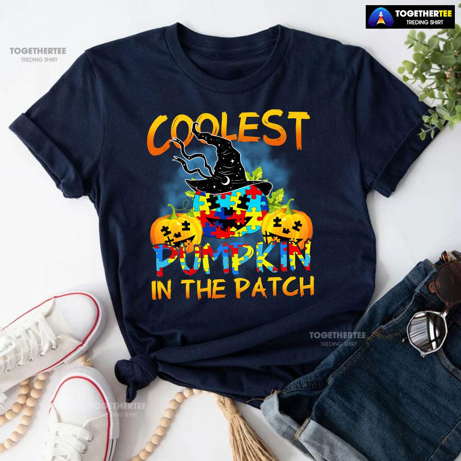 Coolest Pumpkin In The Patch Autism Awareness for Halloween T-Shirt - Image 4