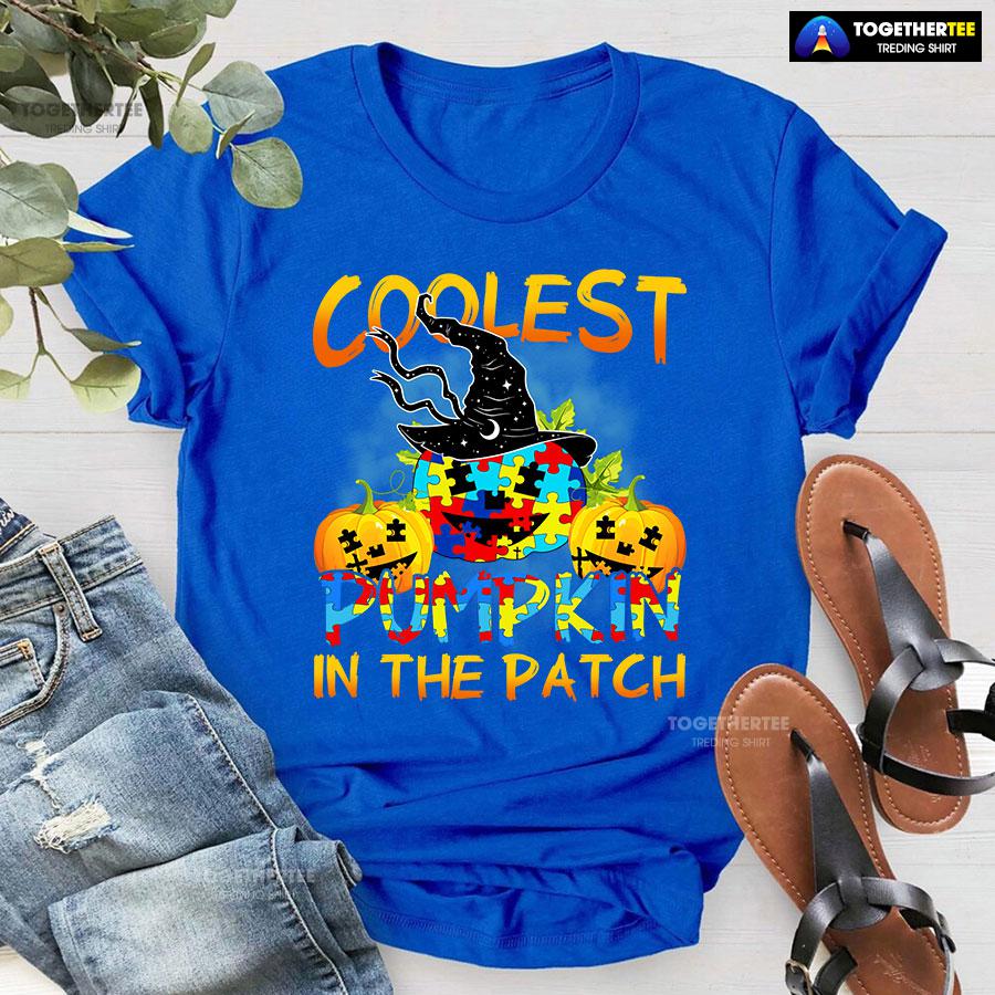 Coolest Pumpkin In The Patch Autism Awareness for Halloween T-Shirt - Image 5