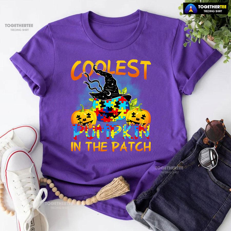 Coolest Pumpkin In The Patch Autism Awareness for Halloween T-Shirt - Image 6