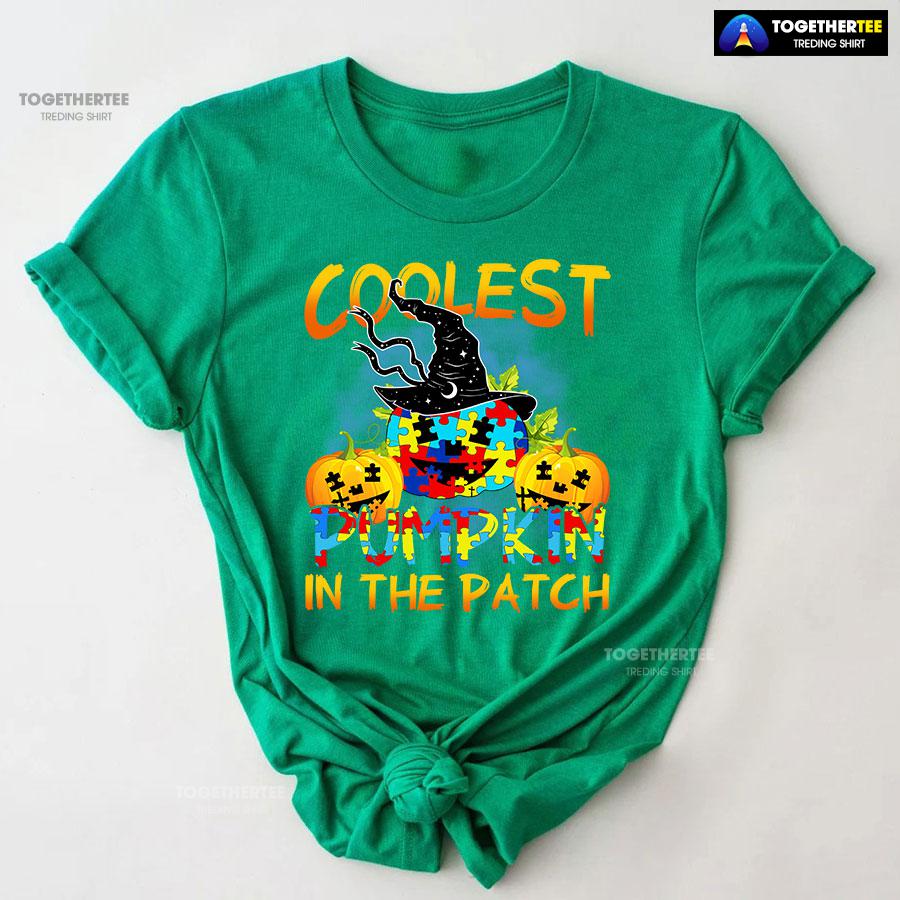 Coolest Pumpkin In The Patch Autism Awareness for Halloween T-Shirt - Image 7