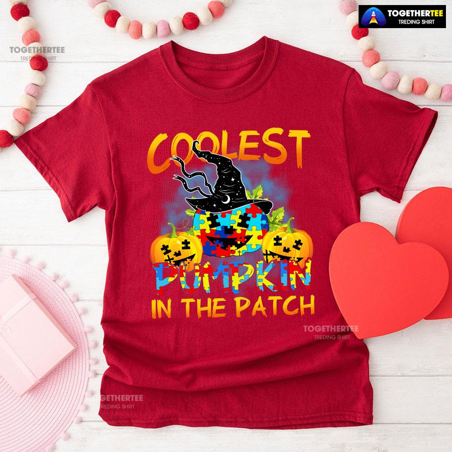 Coolest Pumpkin In The Patch Autism Awareness for Halloween T-Shirt - Image 8