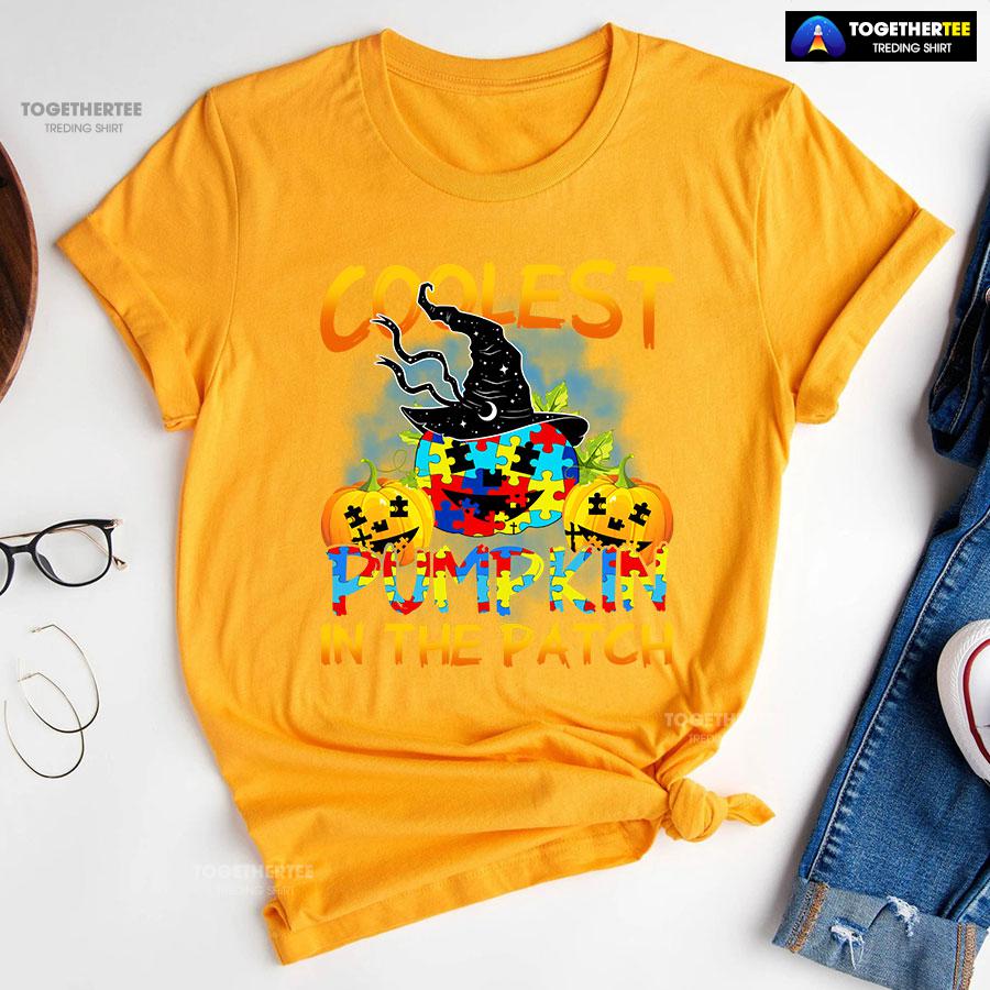 Coolest Pumpkin In The Patch Autism Awareness for Halloween T-Shirt - Image 10