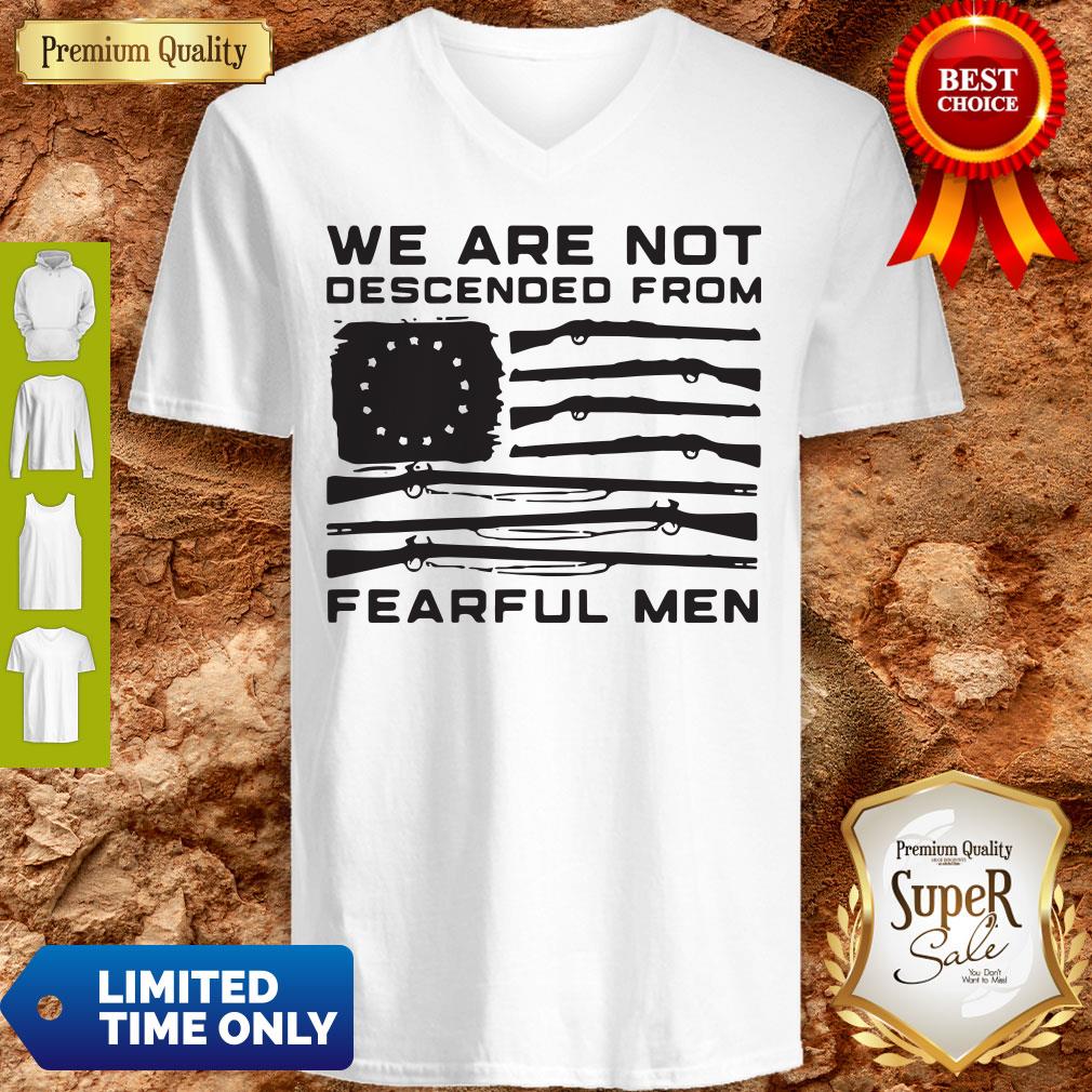 Top American Flag We Are Not Descended From Fearful Men Shirt - Image 4