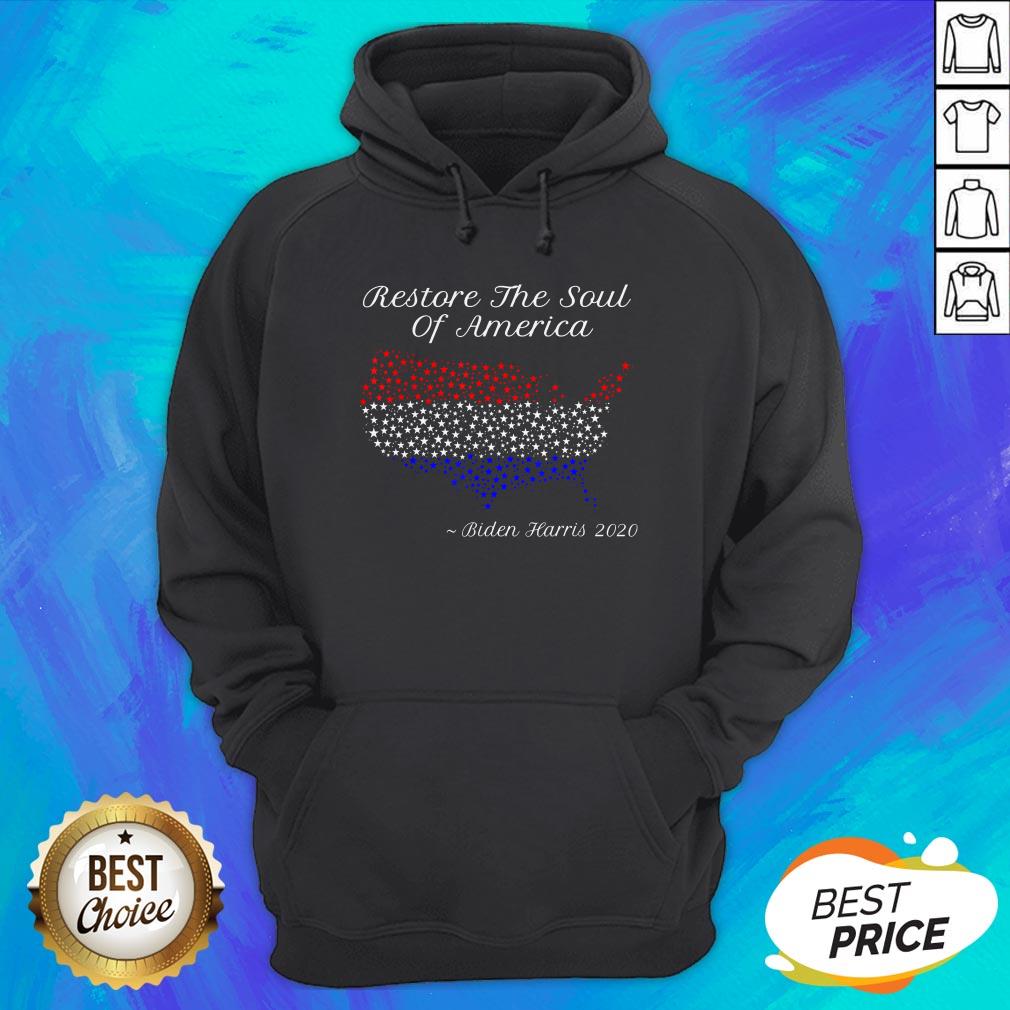 Biden Harris 2020 Restore The Soul Of America Map American Flag Shirt - Image 3