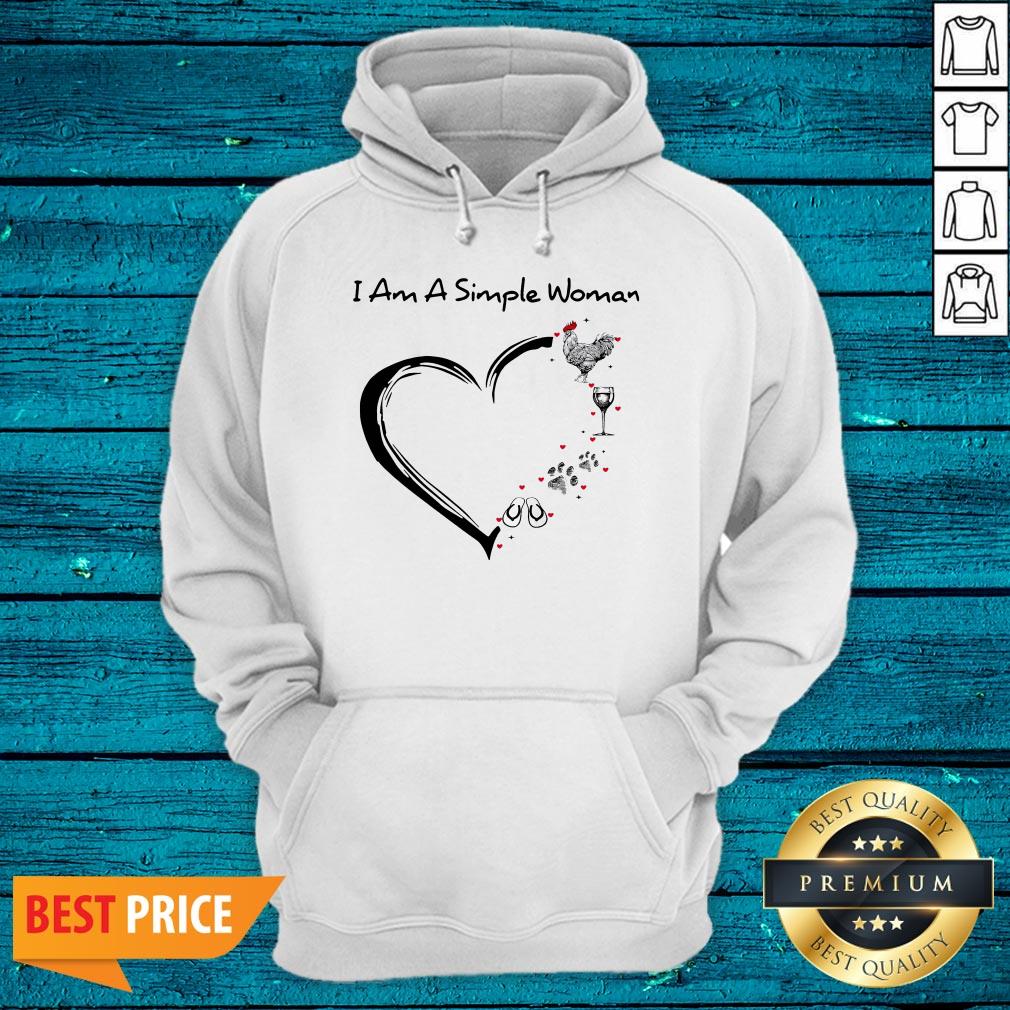 I Am A Simple Woman Chicken Wine Dog Paw And Flip Flop Shirt - Image 3