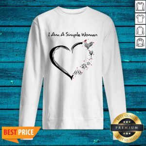 Alternative view of I Am A Simple Woman Chicken Wine Dog Paw And Flip Flop Shirt