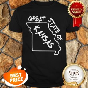 Nice Great State Of Kansas Map Shirt