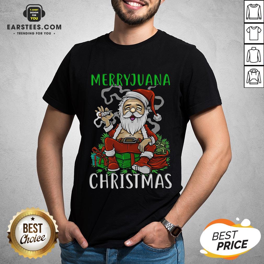 Top Satan Claus Marijuana Christmas Shirt