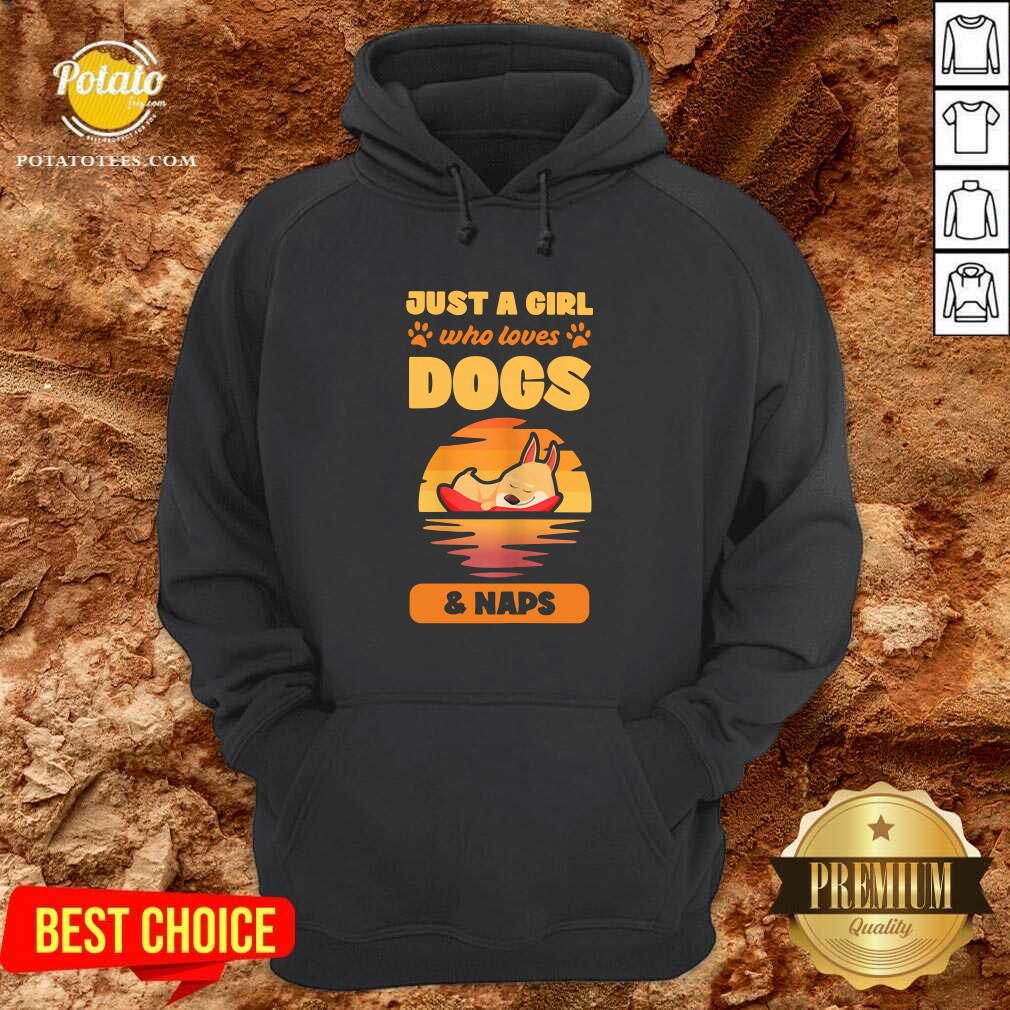 Funny Just A Girl Who Loves Dogs And Naps Shirt - Image 4