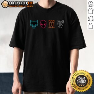 Official Fox Alien Castle Harp Mystic Icons Emblem Shirt
