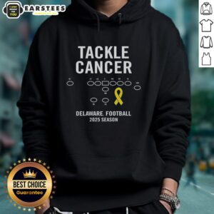 Alternative view of Good Tackle Cancer Delaware Football 2025 Season T-Shirt