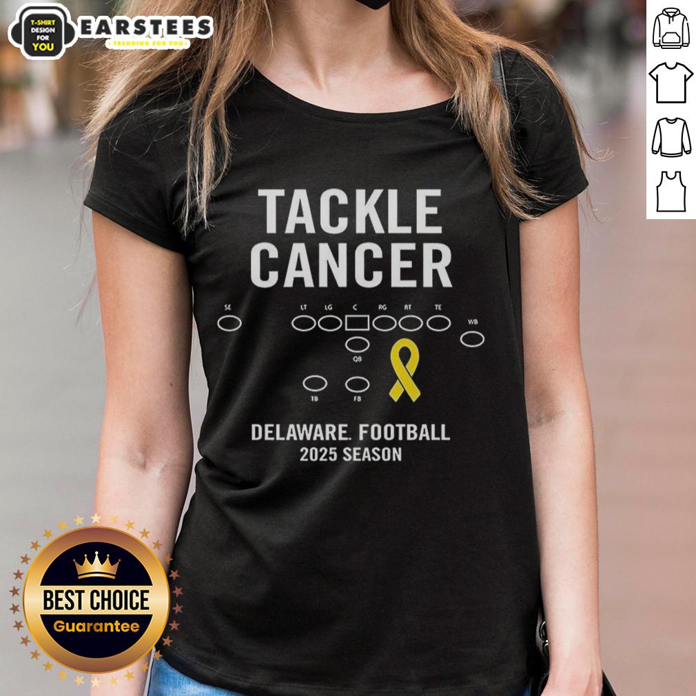 Good Tackle Cancer Delaware Football 2025 Season T-Shirt - Image 3