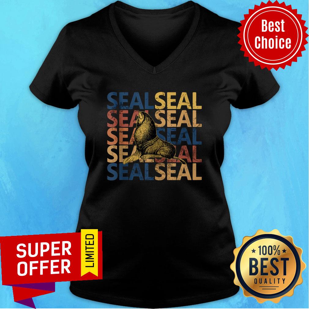Water Seal Design Vintage And Retro Style Shirt - Image 2