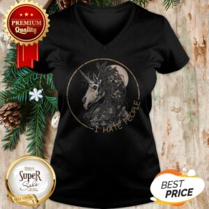 Alternative view of Official Unicorn Skull I Hate People Shirt