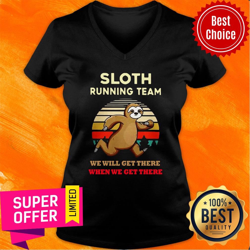 Sloth Running Team We Will Get There When We Get There Vintage Shirt - Image 2