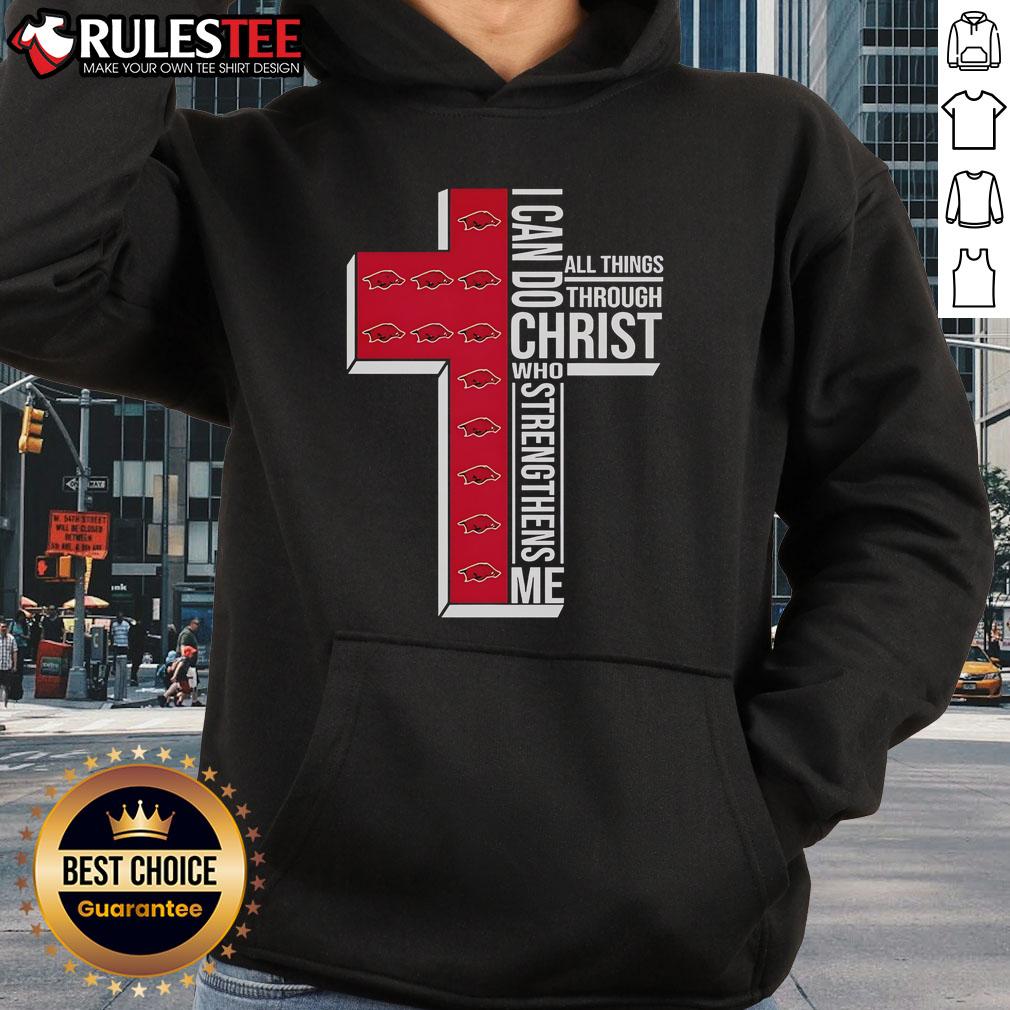 Awesome Arkansas Razorbacks I Can Do All Things Through Christ Who Strengthens Me T-Shirt - Image 2