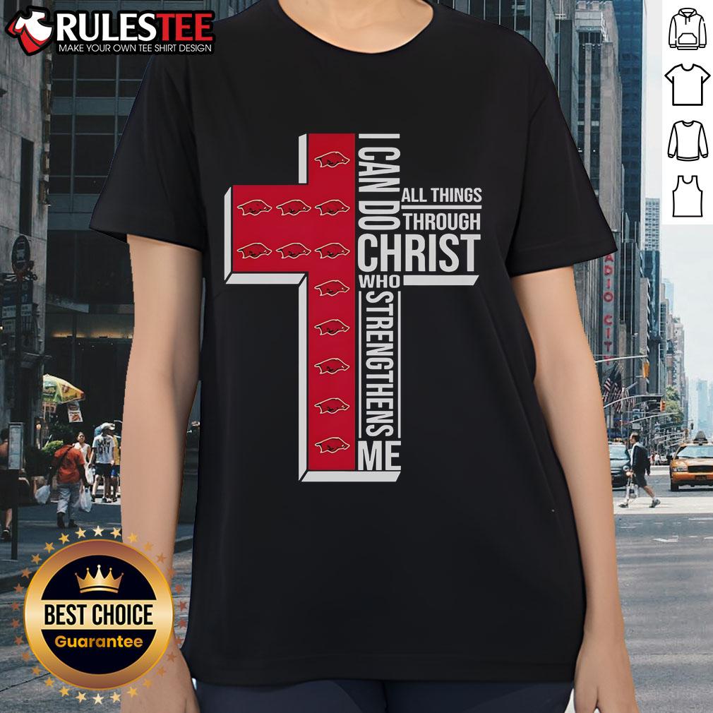 Awesome Arkansas Razorbacks I Can Do All Things Through Christ Who Strengthens Me T-Shirt - Image 3