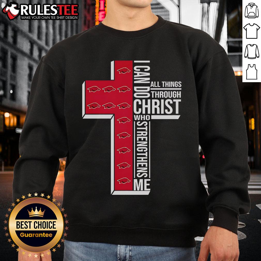 Awesome Arkansas Razorbacks I Can Do All Things Through Christ Who Strengthens Me T-Shirt - Image 5