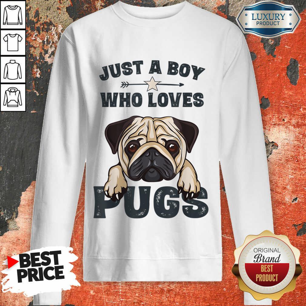 Just A Boy Who Loves Pugs Shirt - Image 3