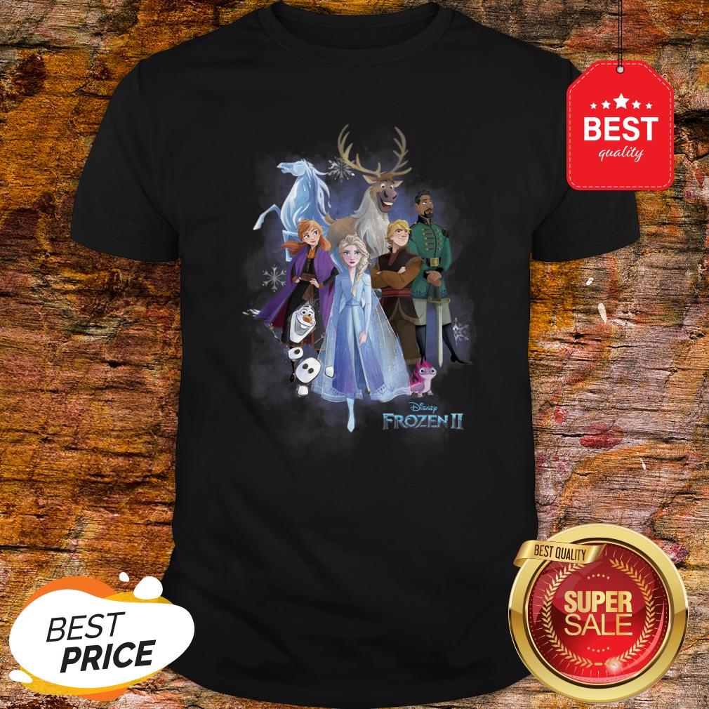 Nice Disney Frozen 2 Group Shot Walking Into Forest Shirt