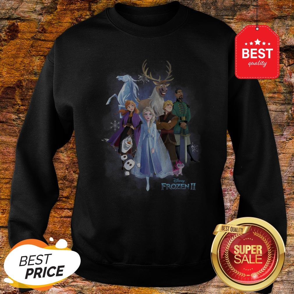 Nice Disney Frozen 2 Group Shot Walking Into Forest Shirt - Image 3