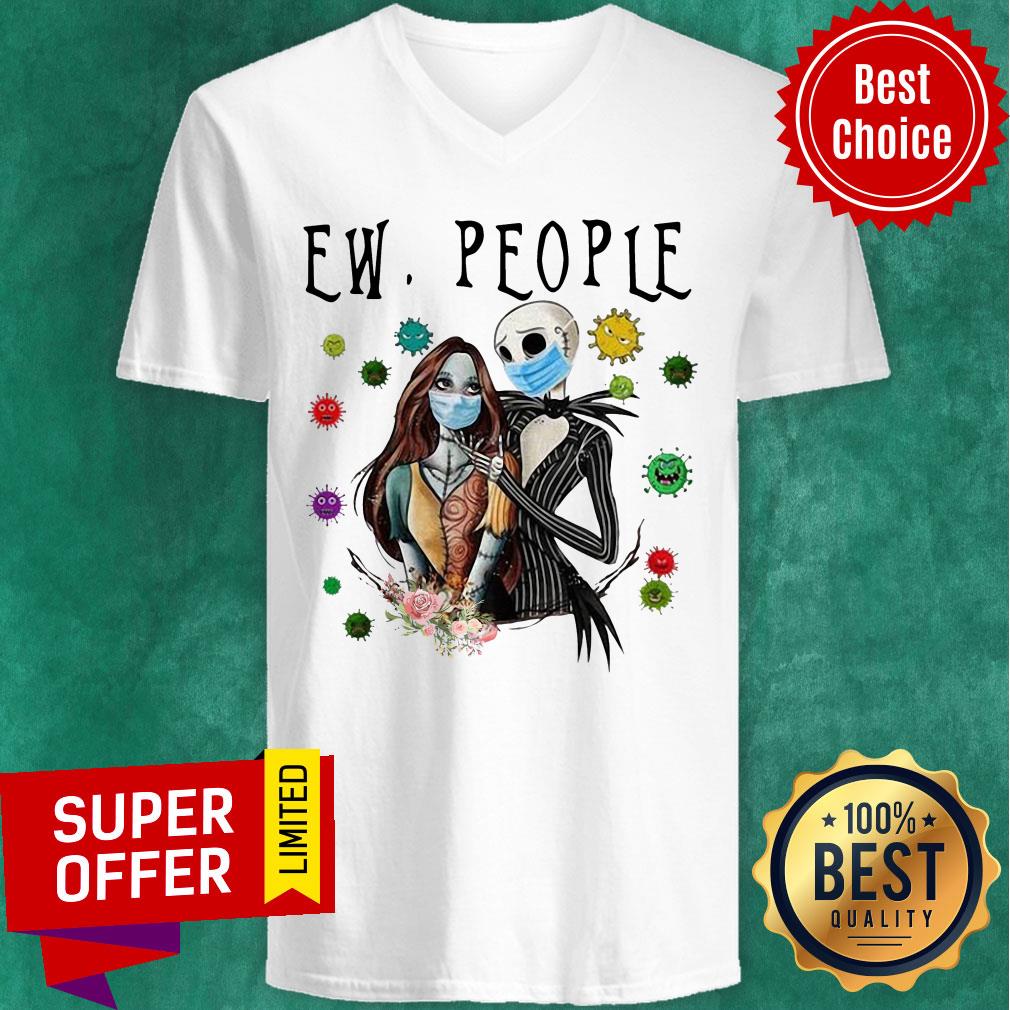 Nice Jack Skellington And Sally Mask Ew People Coronavirus Shirt - Image 3
