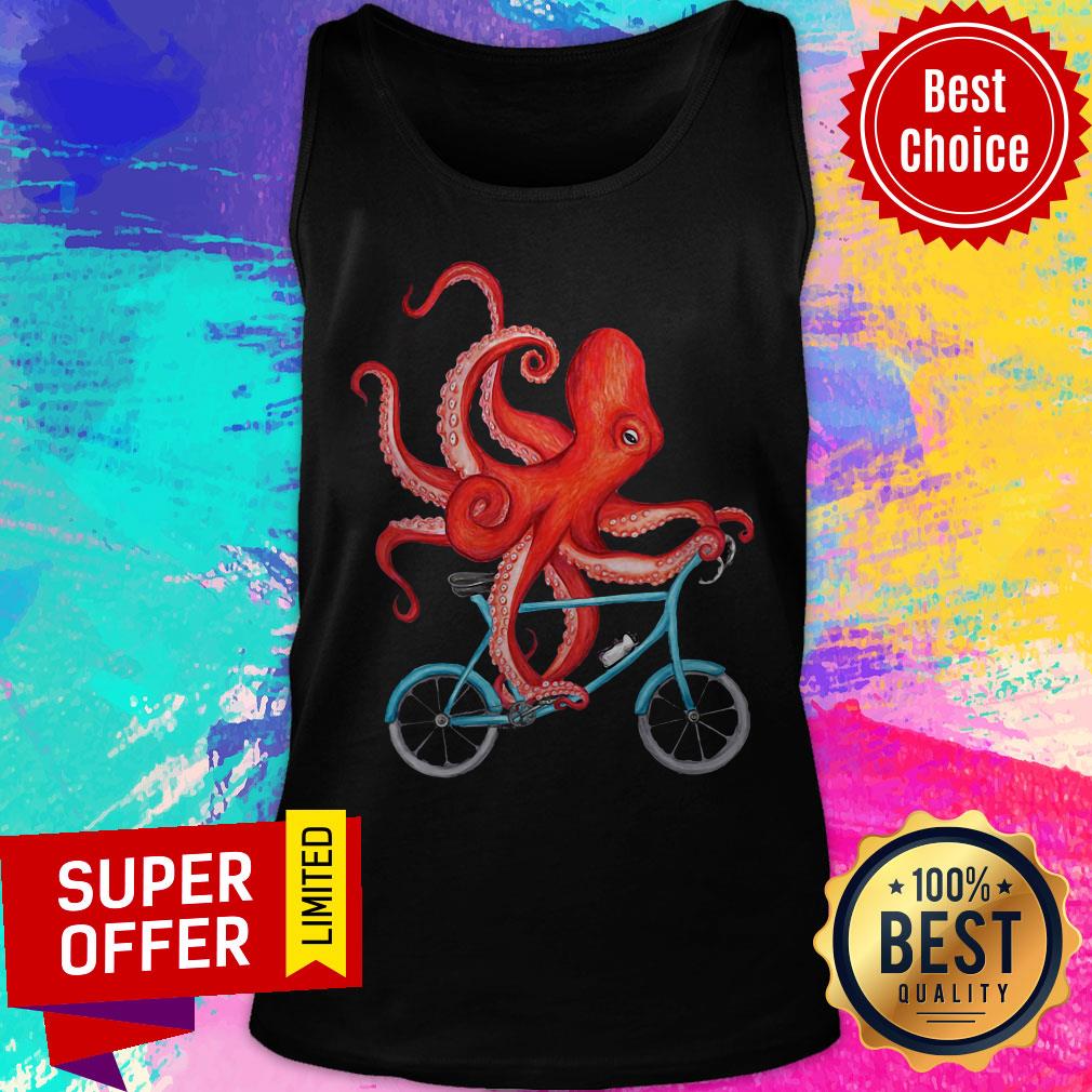 Official Octopus Riding Bicycle Shirt - Image 4