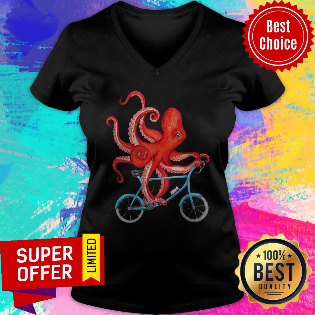 Official Octopus Riding Bicycle Shirt - Image 3