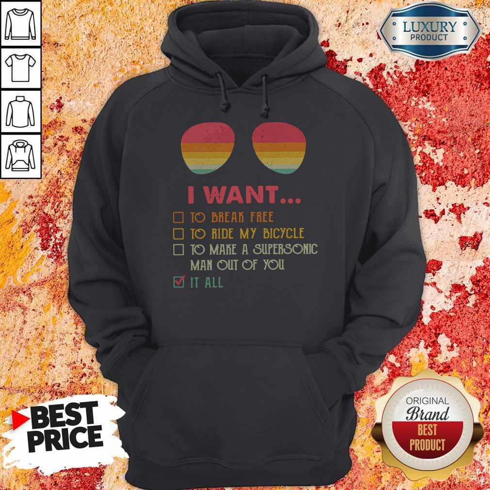 Nice I Want To Break Free To Ride My Bicycle Glasses Vintage Version Shirt - Image 2