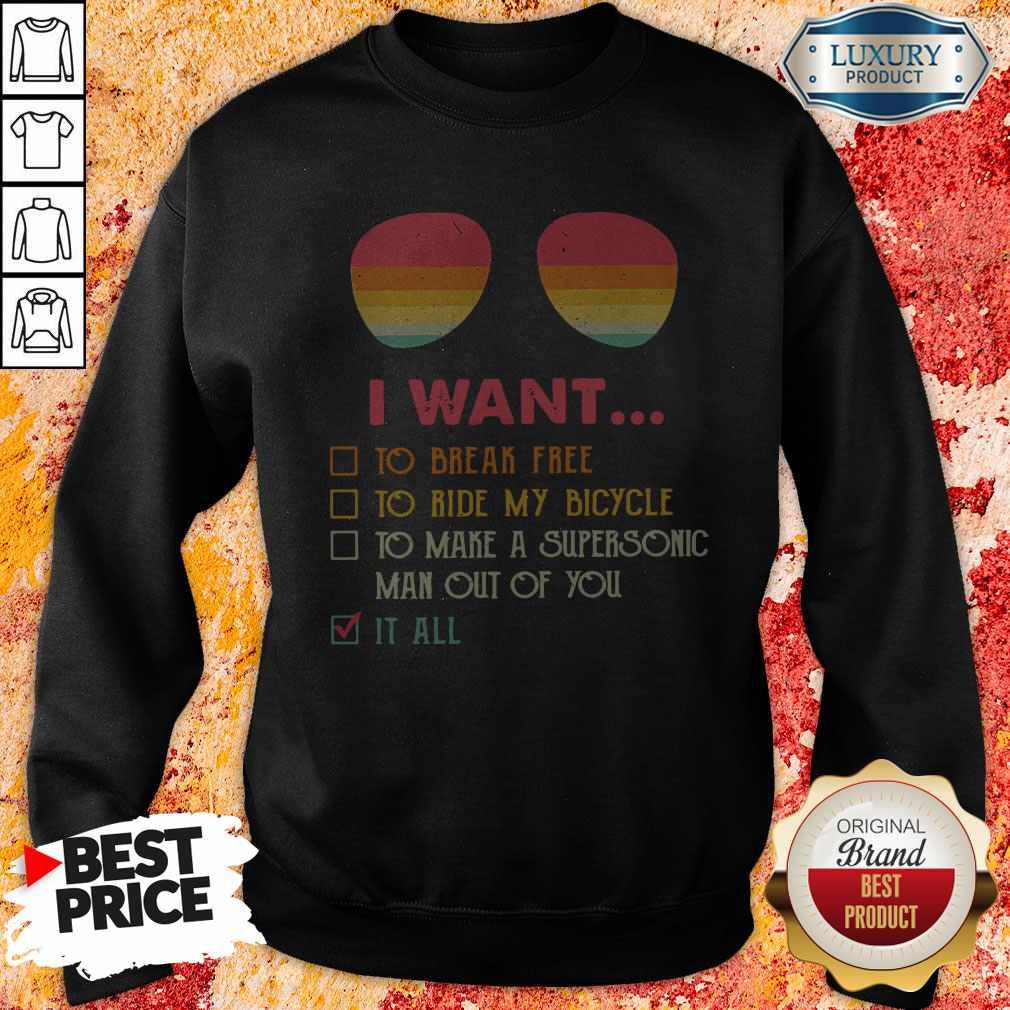 Nice I Want To Break Free To Ride My Bicycle Glasses Vintage Version Shirt - Image 5