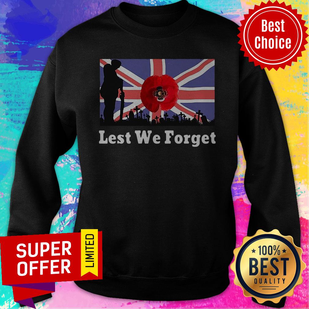 Awesome Lest We Forget Remembrance Day UK Shirt - Image 4