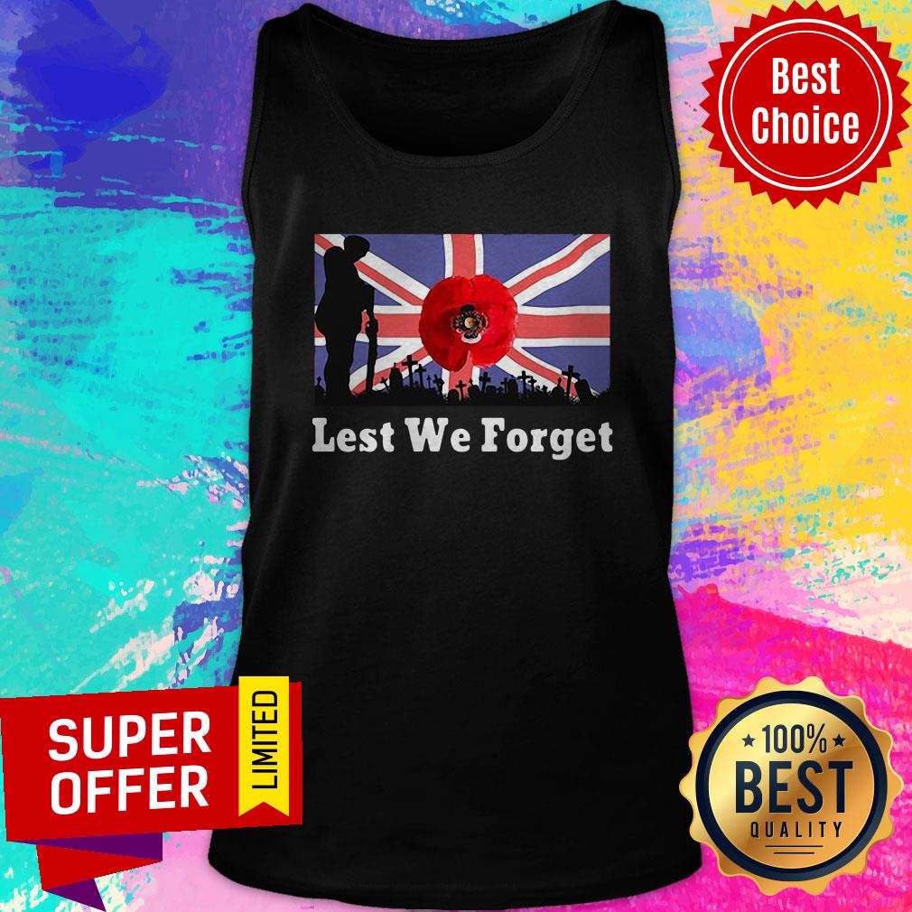 Awesome Lest We Forget Remembrance Day UK Shirt - Image 3