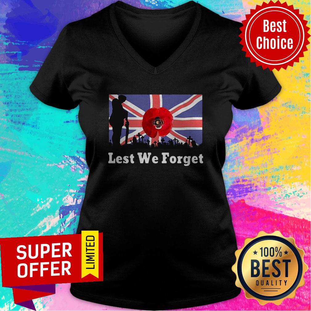 Awesome Lest We Forget Remembrance Day UK Shirt - Image 2