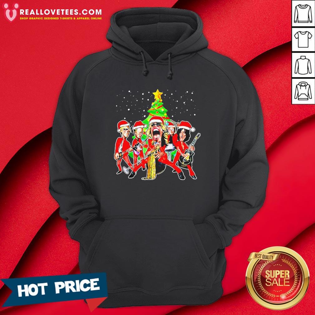 Premium Pink Floyd Aerosmith Santa Christmas Shirt - Image 4