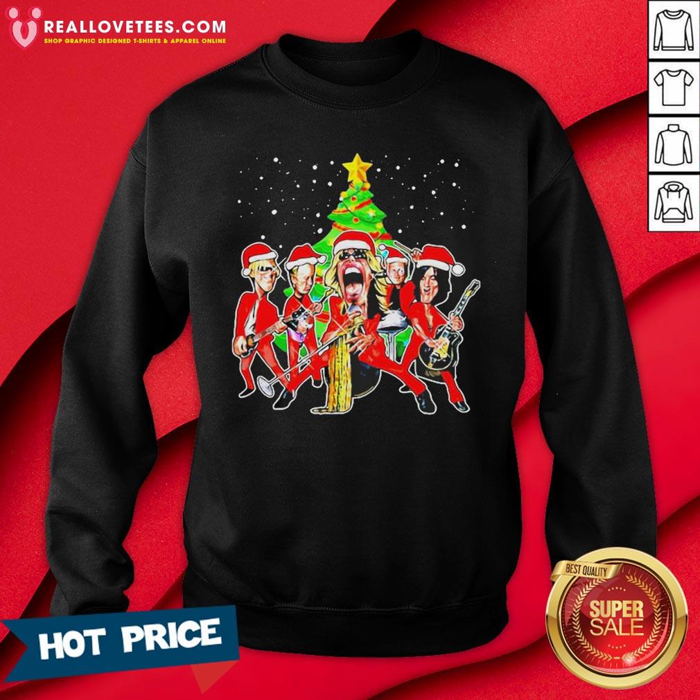 Premium Pink Floyd Aerosmith Santa Christmas Shirt - Image 3