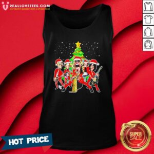 Alternative view of Premium Pink Floyd Aerosmith Santa Christmas Shirt