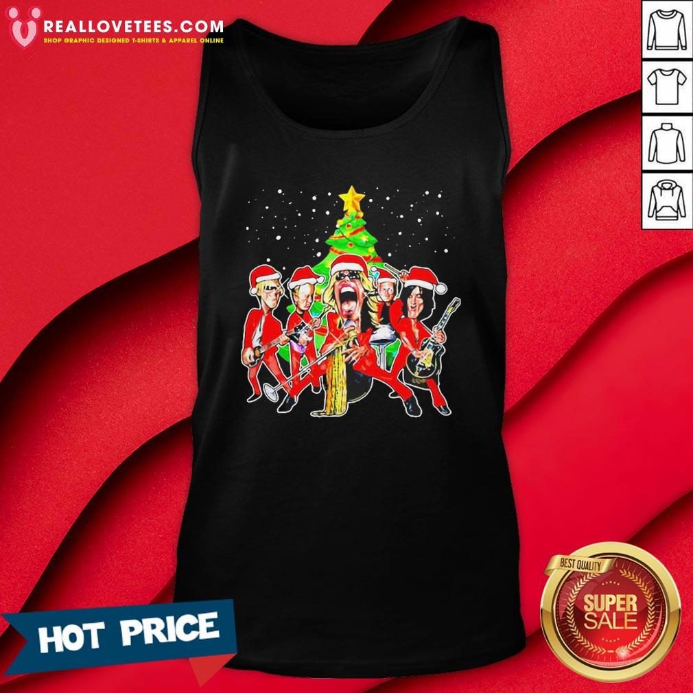 Premium Pink Floyd Aerosmith Santa Christmas Shirt - Image 2
