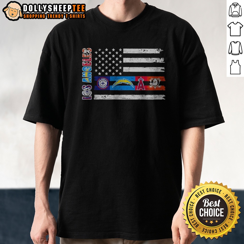 Pretty Los Angeles Sport Teams Lakers Dodgers Rams Kings Los Angeles USA Independence Day Shirt
