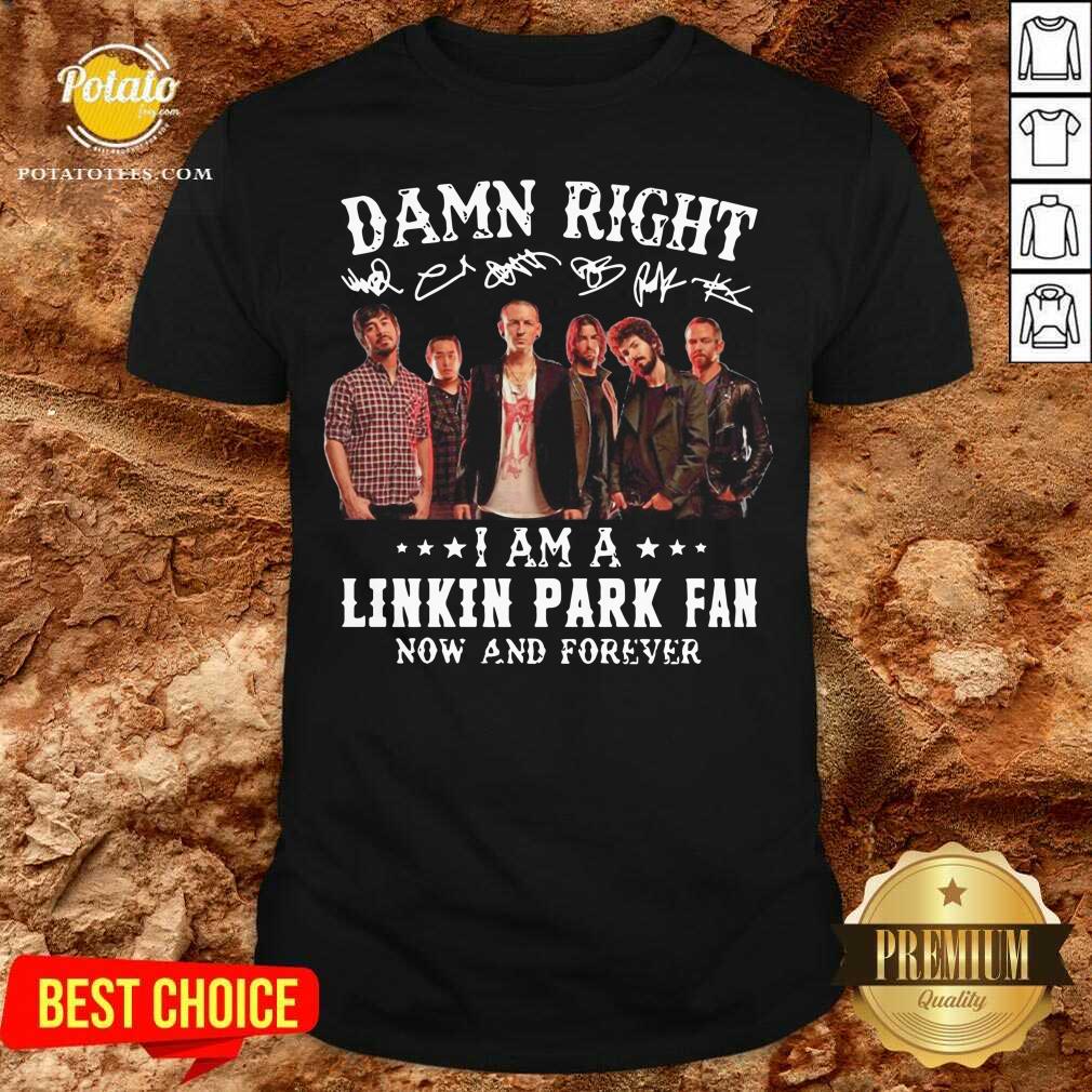Premium Damn Right Im A Linkin Park Fan Now And Forever Signatures 2021 Shirt