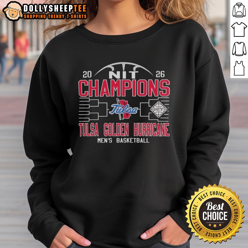 Official Tulsa Golden Hurricane Men's Basketball NIT Champions 2026 T-Shirt - Image 5