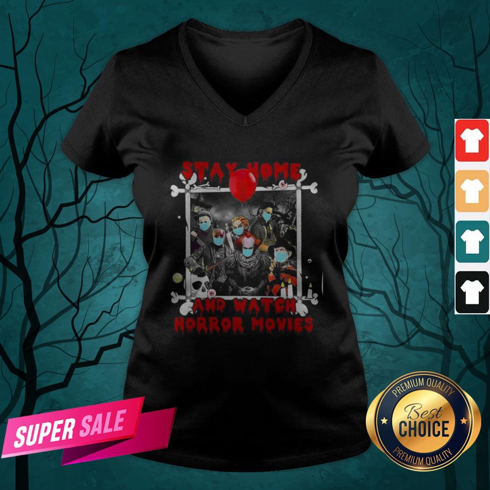 Top Halloween Stay Home And Watch Horror Movies Shirt - Image 4