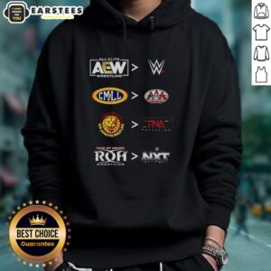 Alternative view of Official More Comparative AEW WWE CMLL AAA NJPW TNA ROH and NXT 2025 T-Shirt