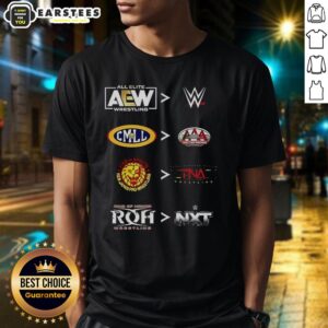Official More Comparative AEW WWE CMLL AAA NJPW TNA ROH and NXT 2025 T-Shirt