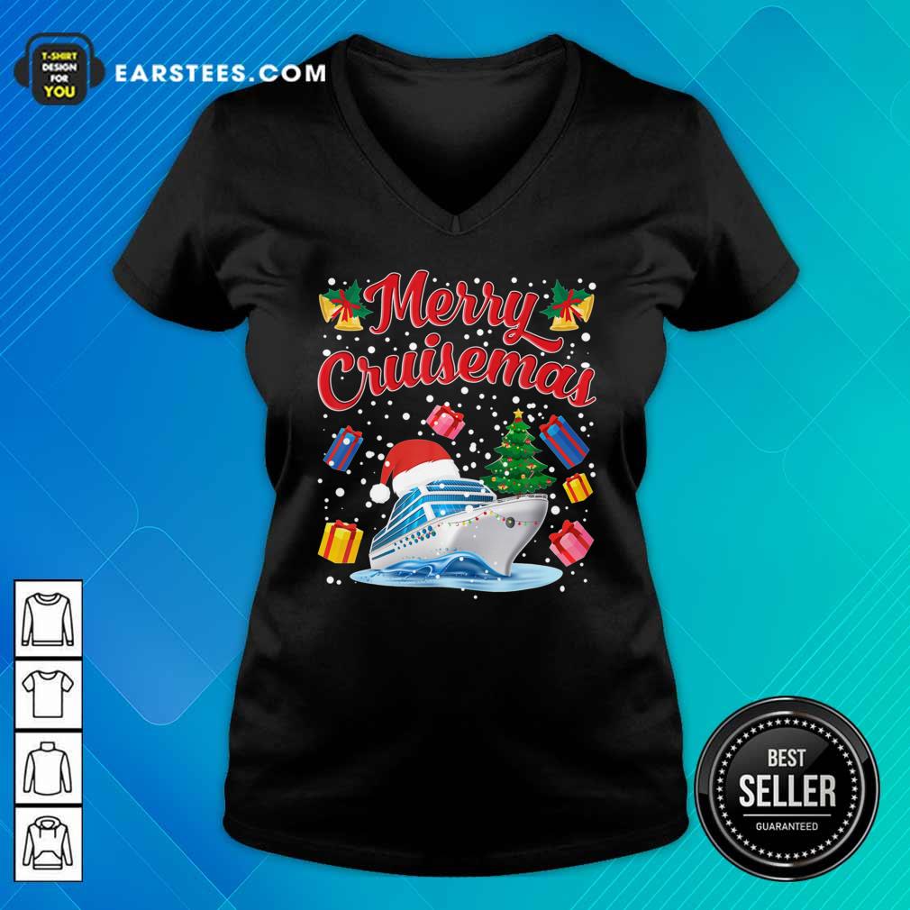 Pretty Merry Cruisemas Family Cruise Christmas 2020 Santa Hat Shirt - Image 3