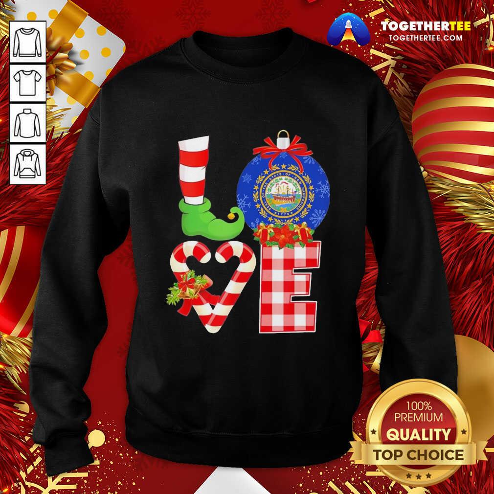 Happy Elf Love Seal Of The State Of Hampshire 1776 Christmas Shirt - Image 4