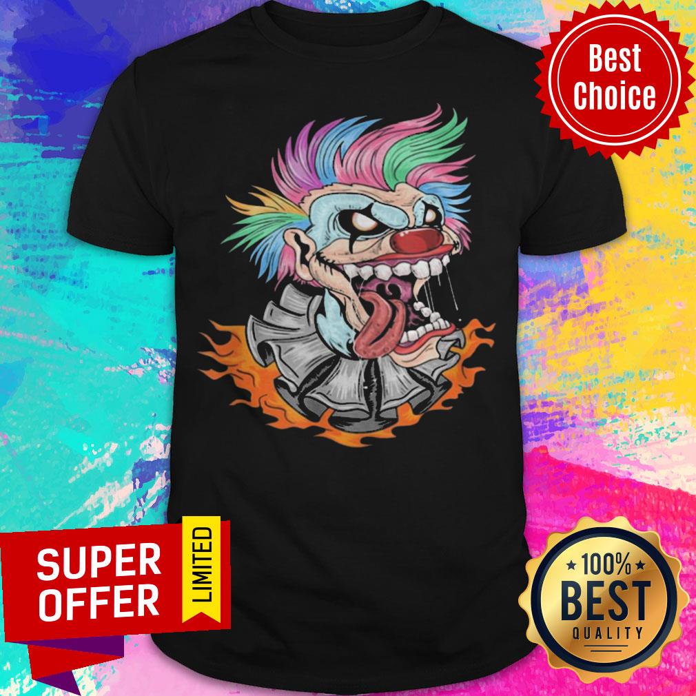 Awesome Scary Clown Halloween Mad Evil Clown Face Shirt