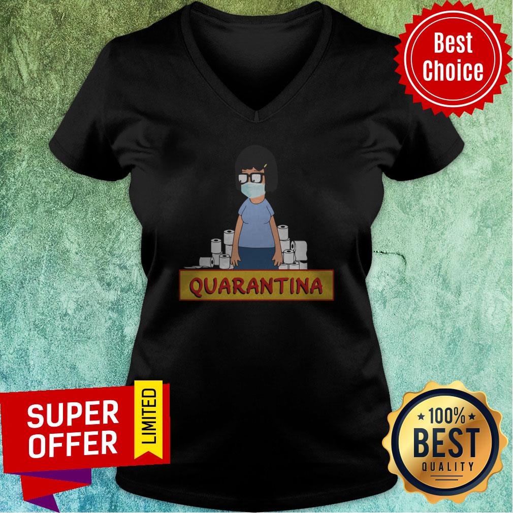 Premium Tina Belcher Face Mask Toilet Paper Quarantina Shirt - Image 4
